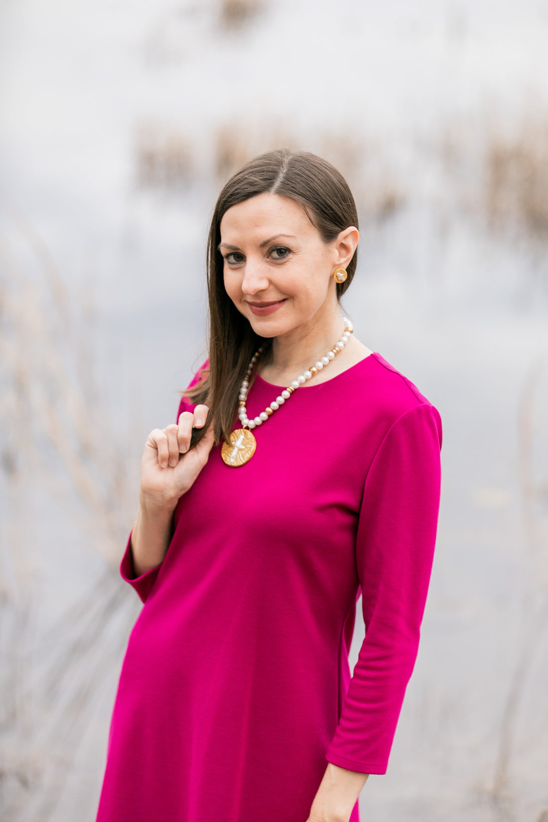 Mother of Pearl Cross Studs