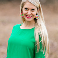 Pink, Turquoise & Green Confetti Dangles
