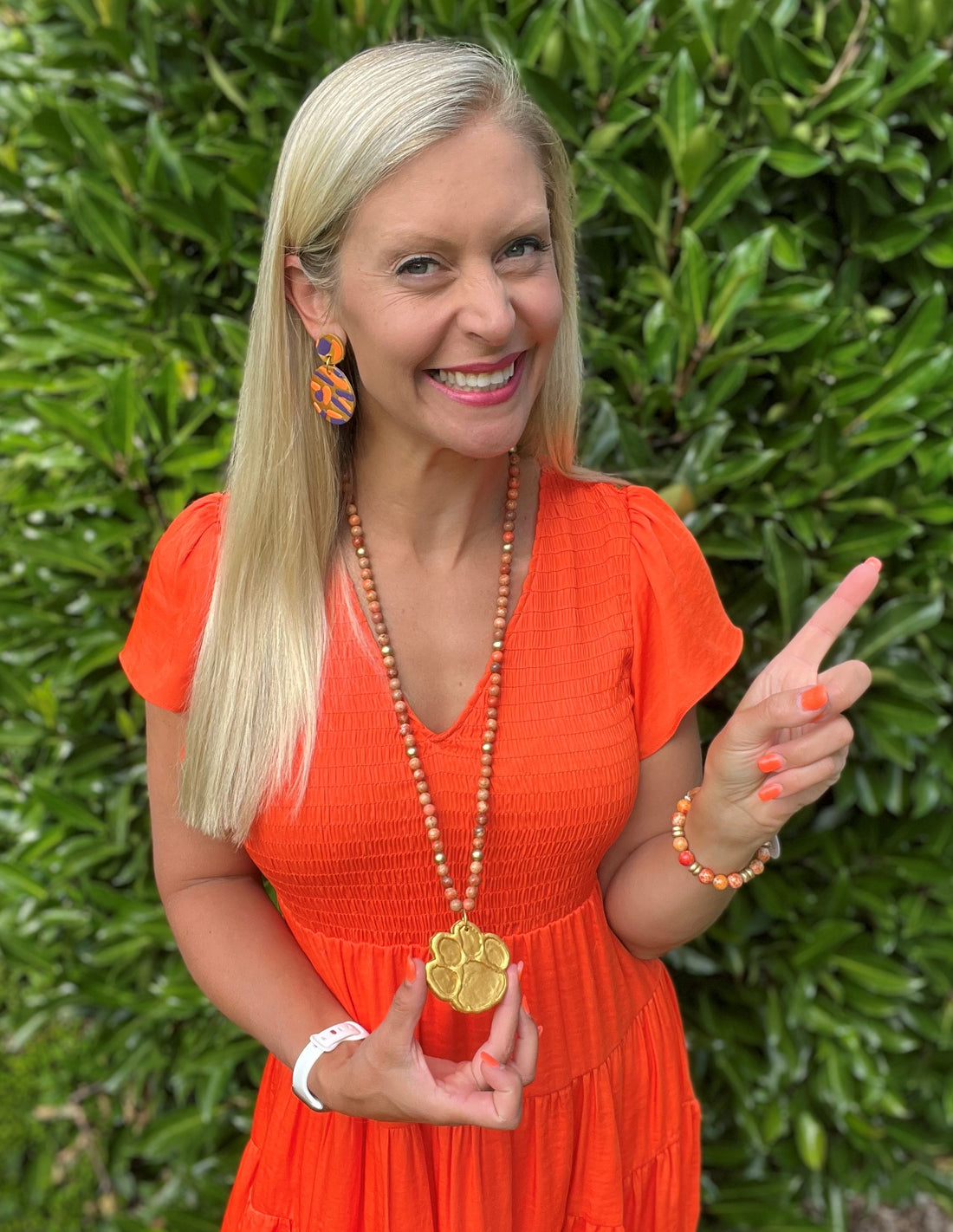 Orange Sea Sediment Jasper with Tiger Paw