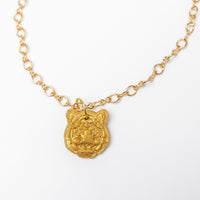 Gold Plated Figure 8 Chain with Tiger