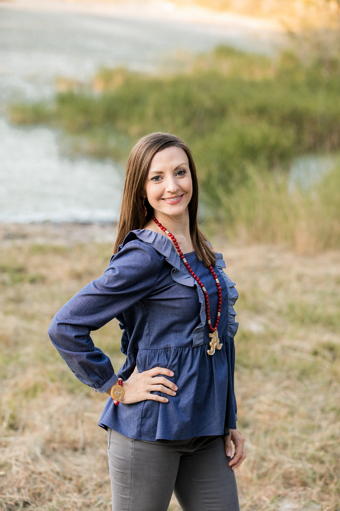 Crimson Jade with Silver & Gold A Necklace