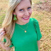 Green Multi Confetti Dangles