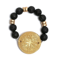 Black Lava with Truth Cross Bracelet