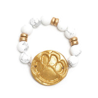 African White Turquoise with the Tiger Paw Bracelet