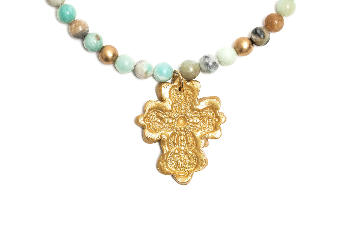 Amazonite with Cherrie Cross