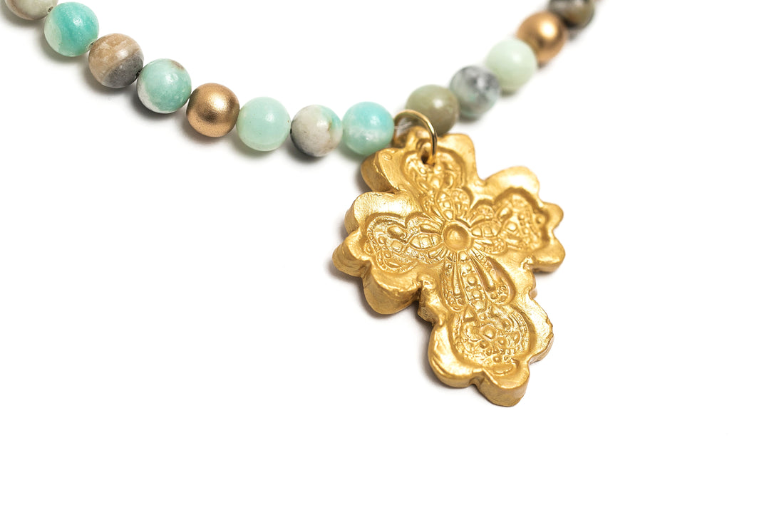 Amazonite with Cherrie Cross