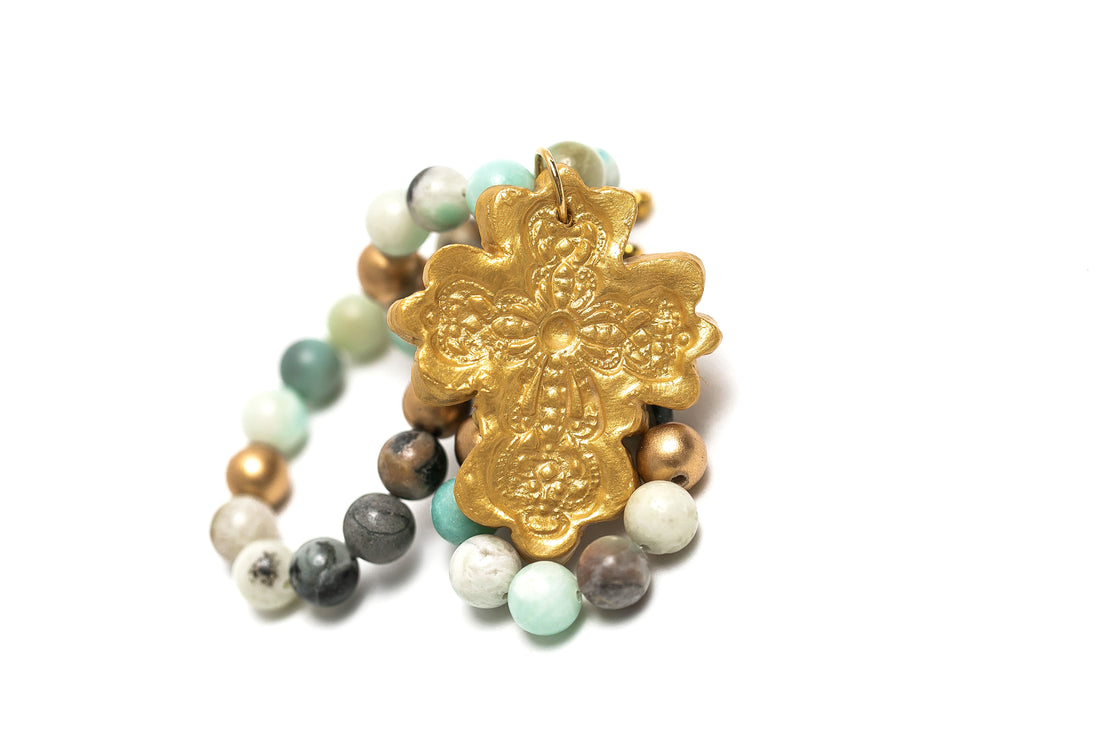 Amazonite with Cherrie Cross