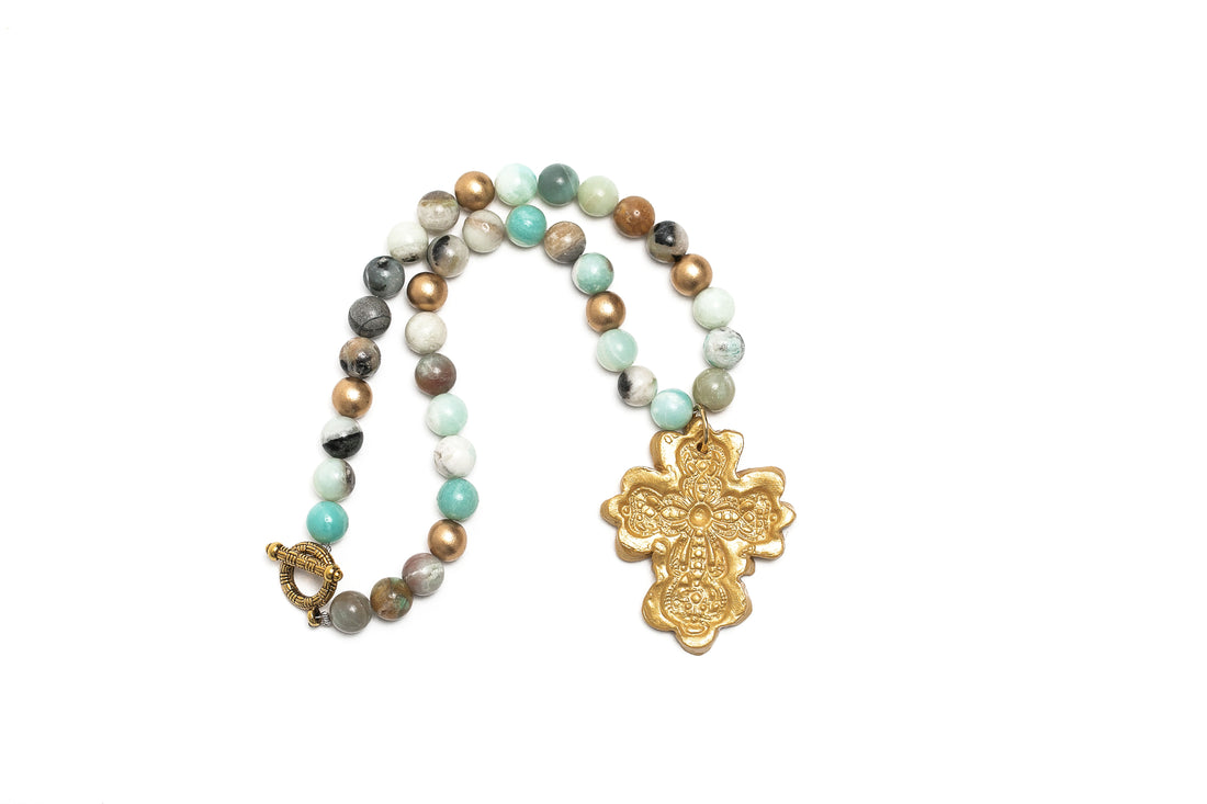 Amazonite with Cherrie Cross