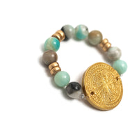 Stretch Matte Amazonite with Truth Cross Bracelet