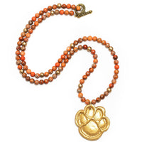 Orange Sea Sediment Jasper with Tiger Paw