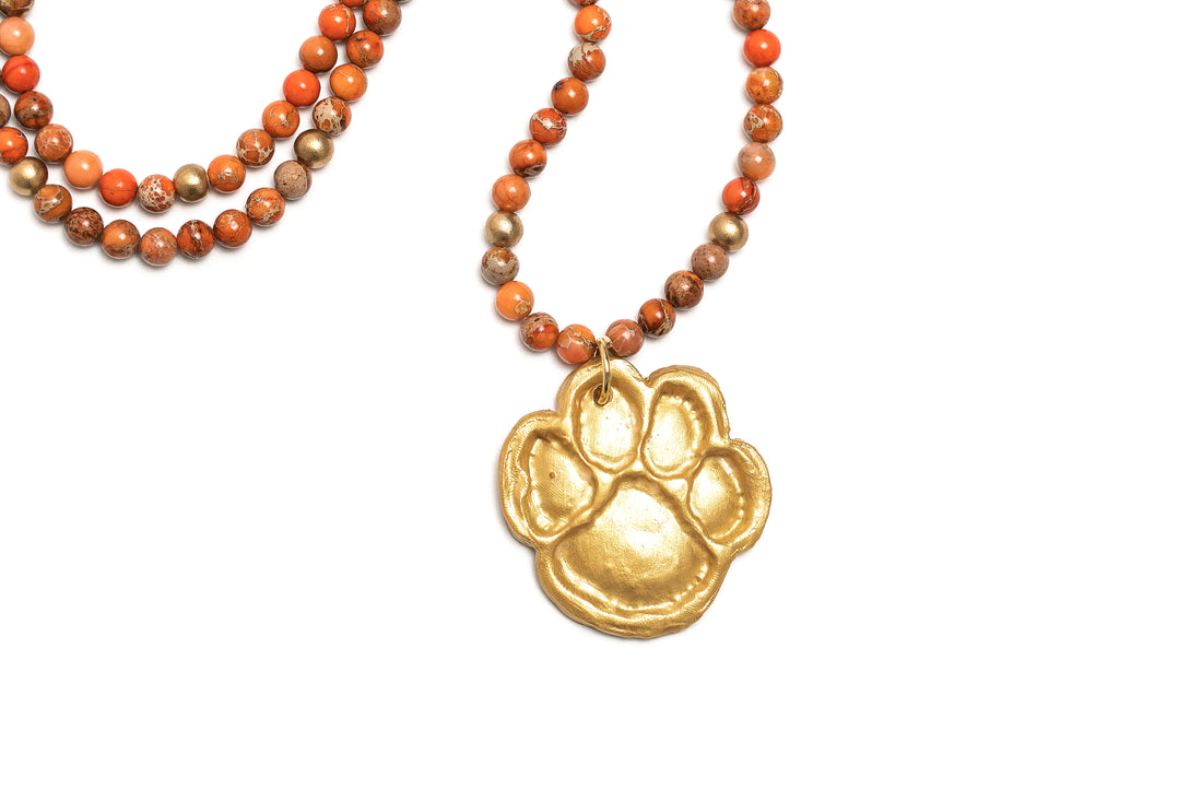 Orange Sea Sediment Jasper with Tiger Paw