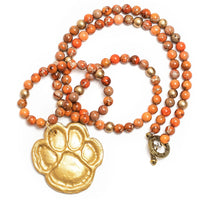 Orange Sea Sediment Jasper with Tiger Paw