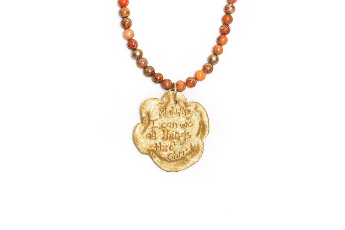 Orange Sea Sediment Jasper with Tiger Paw