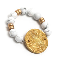 African White Turquoise with Truth Cross Bracelet