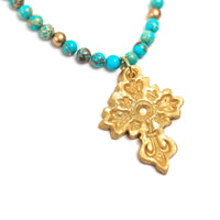 Turquoise Sea Sediment Jasper with Ellie Cross