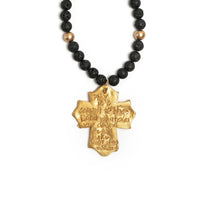 Black Lava with Leah Cross Necklace