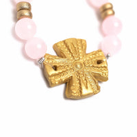 Light Pink Jade with Rachel Cross Bracelet