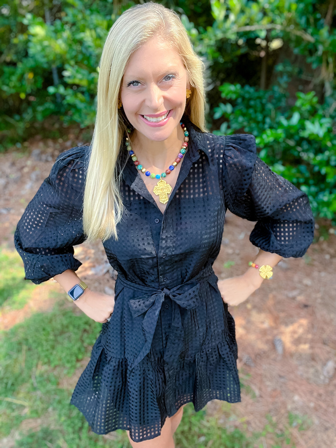 Multicolored Sea Jasper with Rachel Cross Bracelet