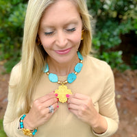 Turquoise Jade with Friendship Cross Bracelet
