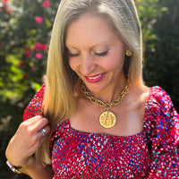Gold Chain with Bee Medallion