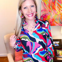 Multicolored and Gold Chain with Julia Blair Cross