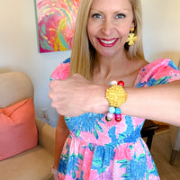 Multicolored Jade Double Strand with Jerusalem Cross Bracelet