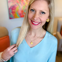 Julia with Pearl Stud Earrings