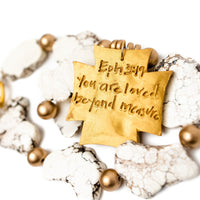 White Nuggets with Neal Cross Necklace