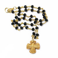 Black Onyx Chain with Julia Cross