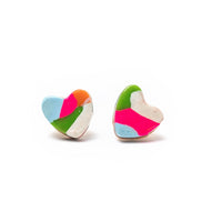 Kids' Confetti Heart Studs