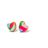 Confetti Heart Studs