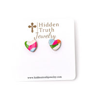 Kids' Confetti Heart Studs