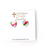 Kids' Confetti Heart Studs