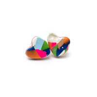 Confetti Heart Studs