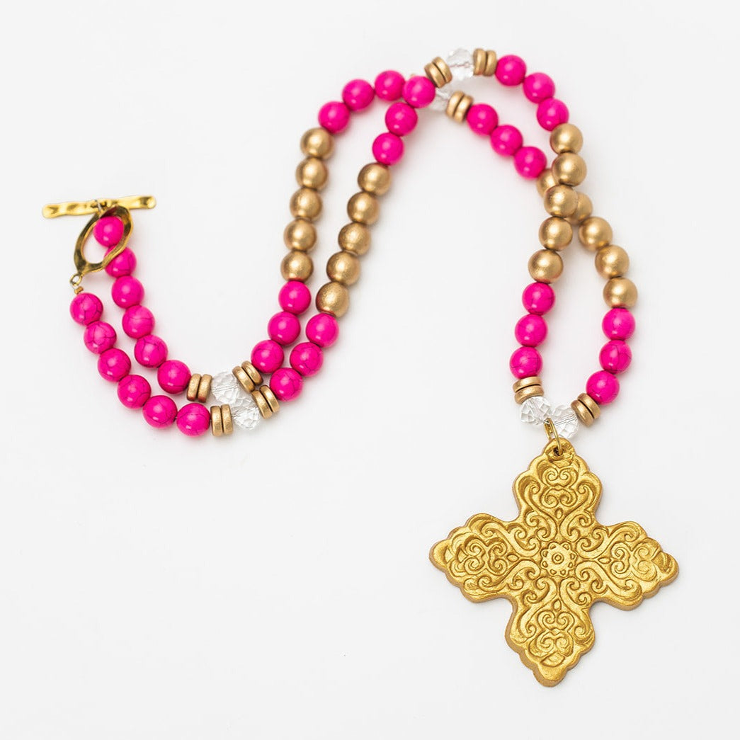 [専用]Jade girlとOMGセット Hot Pink Jade with Lydia Cross – Hidden Truth Jewelry