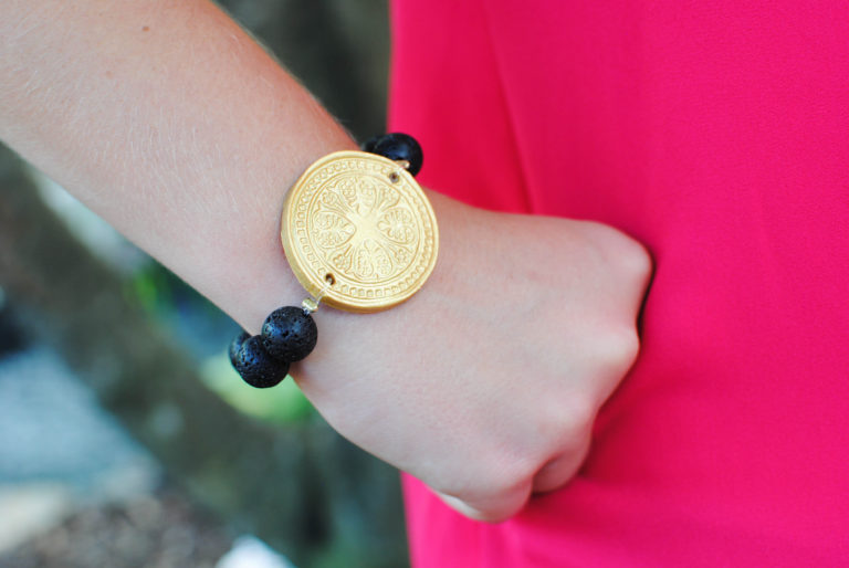 Black Lava with Truth Cross Bracelet
