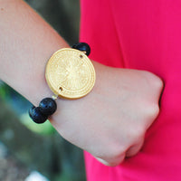 Black Lava with Truth Cross Bracelet