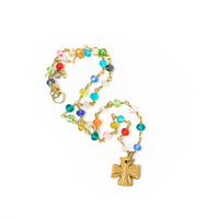 Multicolored and Gold Chain with Julia Blair Cross