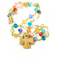 Multicolored and Gold Chain with Julia Blair Cross