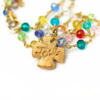 Multicolored and Gold Chain with Julia Blair Cross