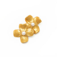 Large Dogwood & Pearl Stud Earrings