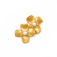 Large Dogwood & Pearl Stud Earrings