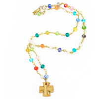Multicolored and Gold Chain with Julia Cross