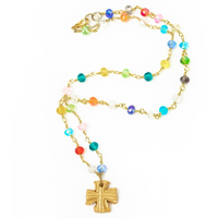 Multicolored and Gold Chain with Julia Blair Cross