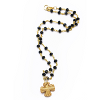 Black Onyx Chain with Julia Cross