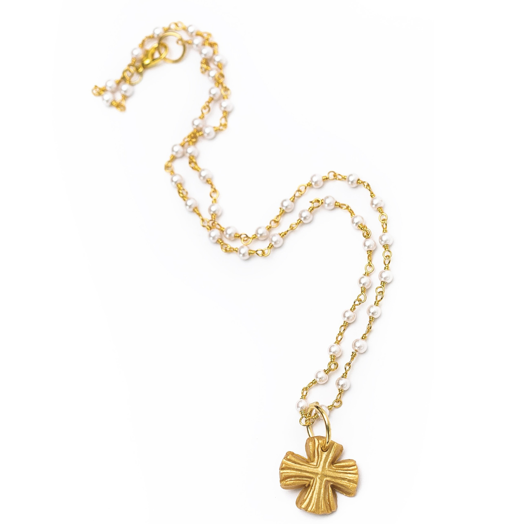 Pearl Chain with Julia Blair Cross Necklace – Hidden Truth Jewelry