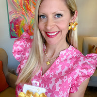 Large Dogwood & Pearl Stud Earrings