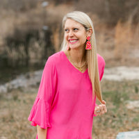 Pink, Red & Opal Confetti Dangles