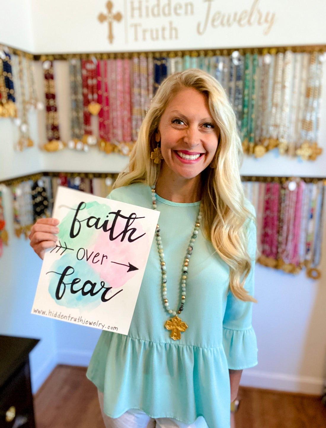 Amazonite with Leah Cross Necklace