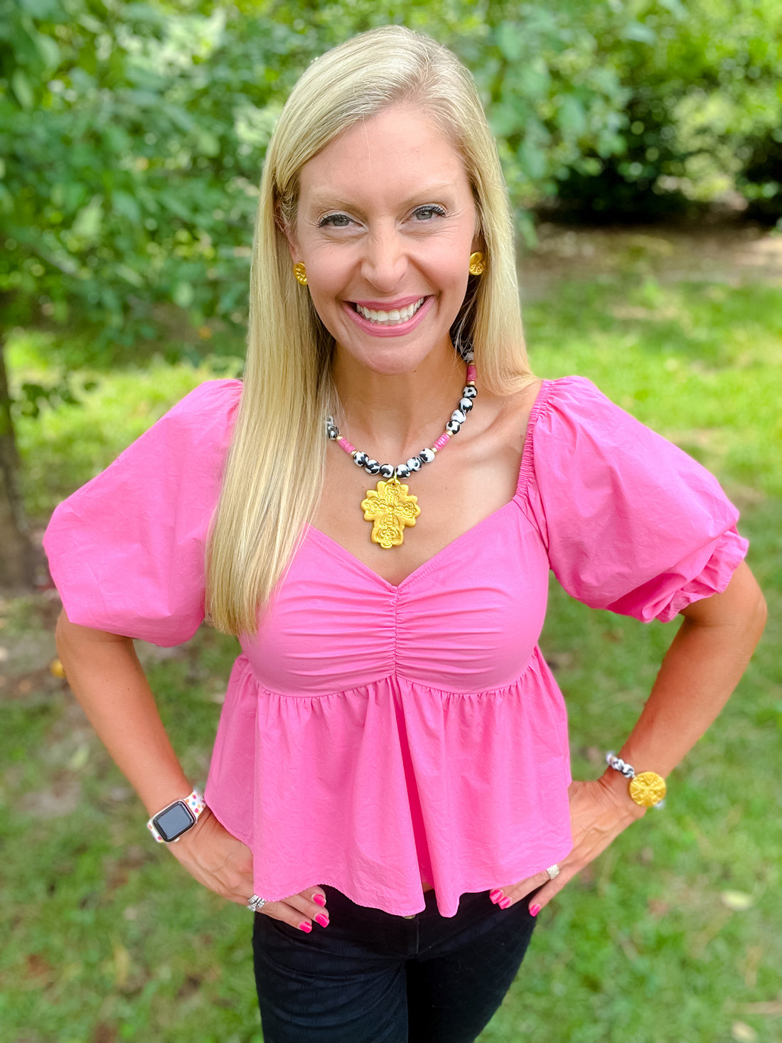 Black & White Fused Glass with Leah Cross Bracelet